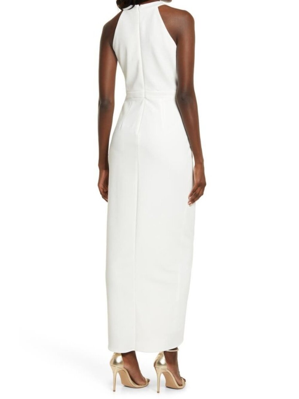 🆕XSCAPE Tulip Hem Sleeveless Gown Dress Ivory 2 - Picture 3 of 11